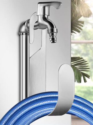 不锈钢水管挂钩 洗车水管支架 浇花管子收纳 家用墙上大钩子工具