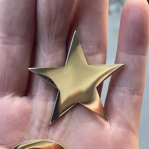 黄铜镜面五角星，镜面数字8 花样图案