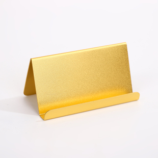 铝合金金色卡片展示架收纳盒创意卡片底座 高档质感前台名片夹座