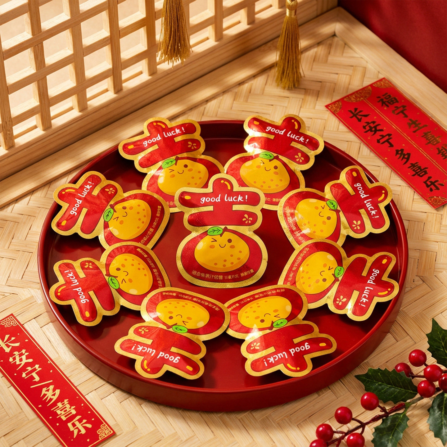 新年糖果福运福吉旺字混合口味果汁软糖财神过年零食乔迁开业喜糖