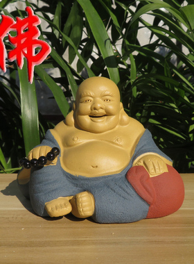 宜兴紫砂佛像三色佛大号包邮