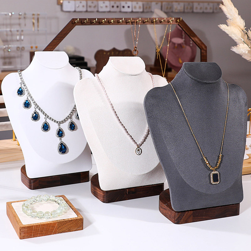 新款胡桃木人像脖子架