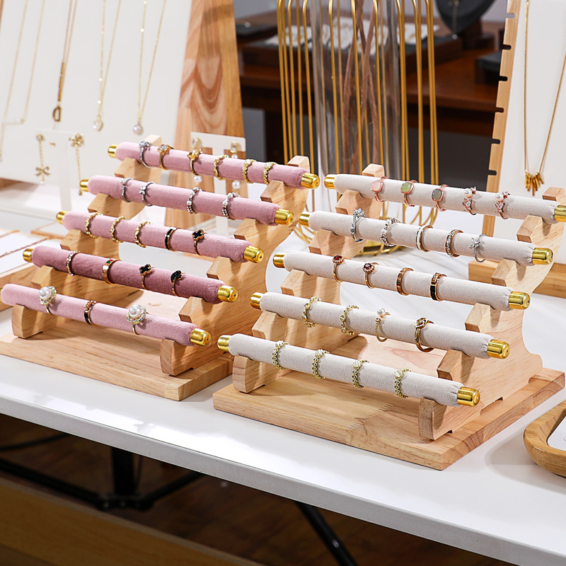 戒指展示架阶梯5层戒指收纳棒