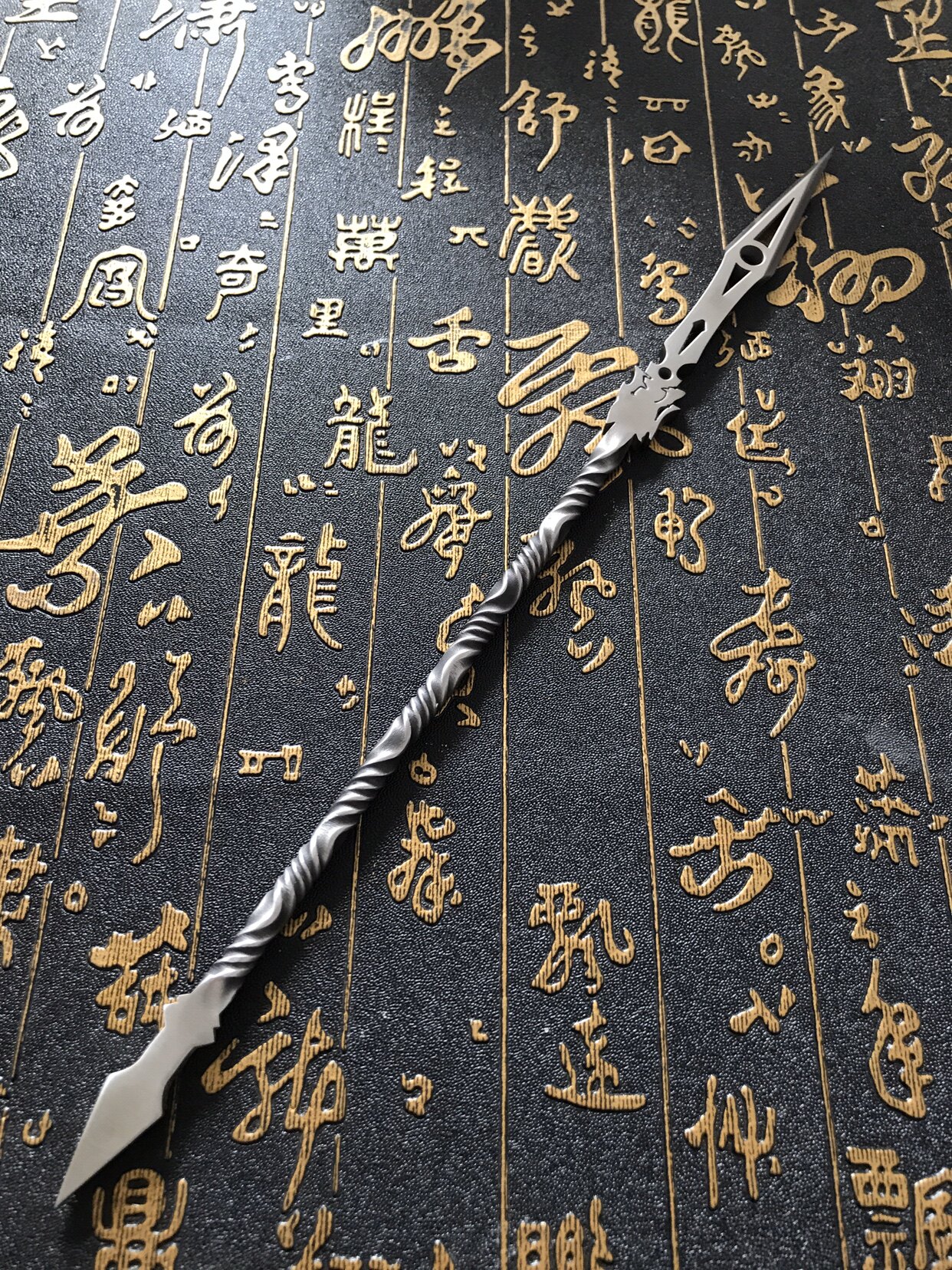 diy老高手工304不锈钢罗成枪a款兵器模型兵人配件玄关摆件
