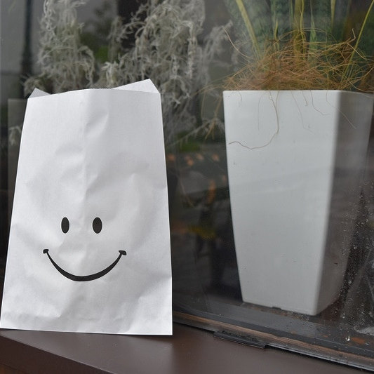 日本进口smile笑脸白色食品纸袋  横163&times;230mm Aロール15210