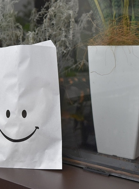 日本进口smile笑脸白色食品纸袋  横163×230mm Aロール15210