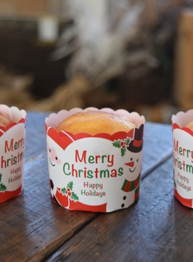 日本制 麦芬纸托　圣诞100枚 50237