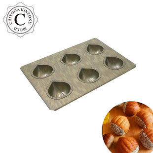 日本千代田金属6连可爱栗子不沾玛德琳蛋糕模具CHIYODA