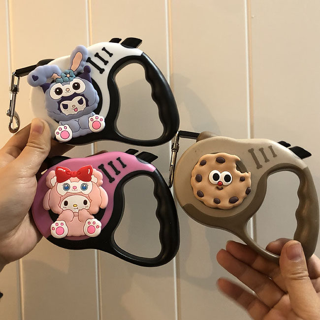 可爱卡通狗狗牵引绳自动伸缩便携式遛狗神器宠物用品