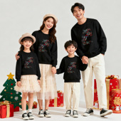 马年本命年亲子装 一家三四口冬全家福卫衣服母女父子过新年拜年服