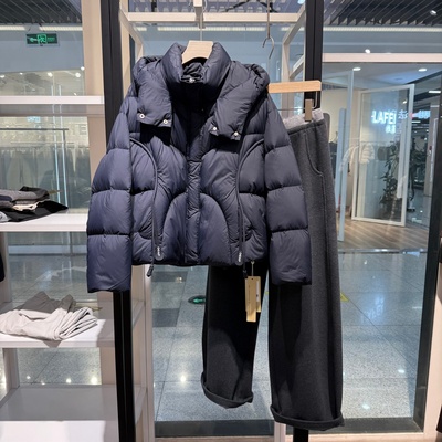 泡芙云朵连帽短款羽绒服90白鸭绒2025冬季新款休闲保暖外套