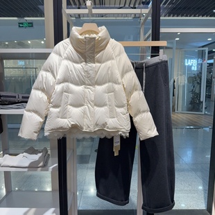 下摆拼接花边韩系羽绒服2025冬季新款洋气温柔90白鸭绒保暖外套