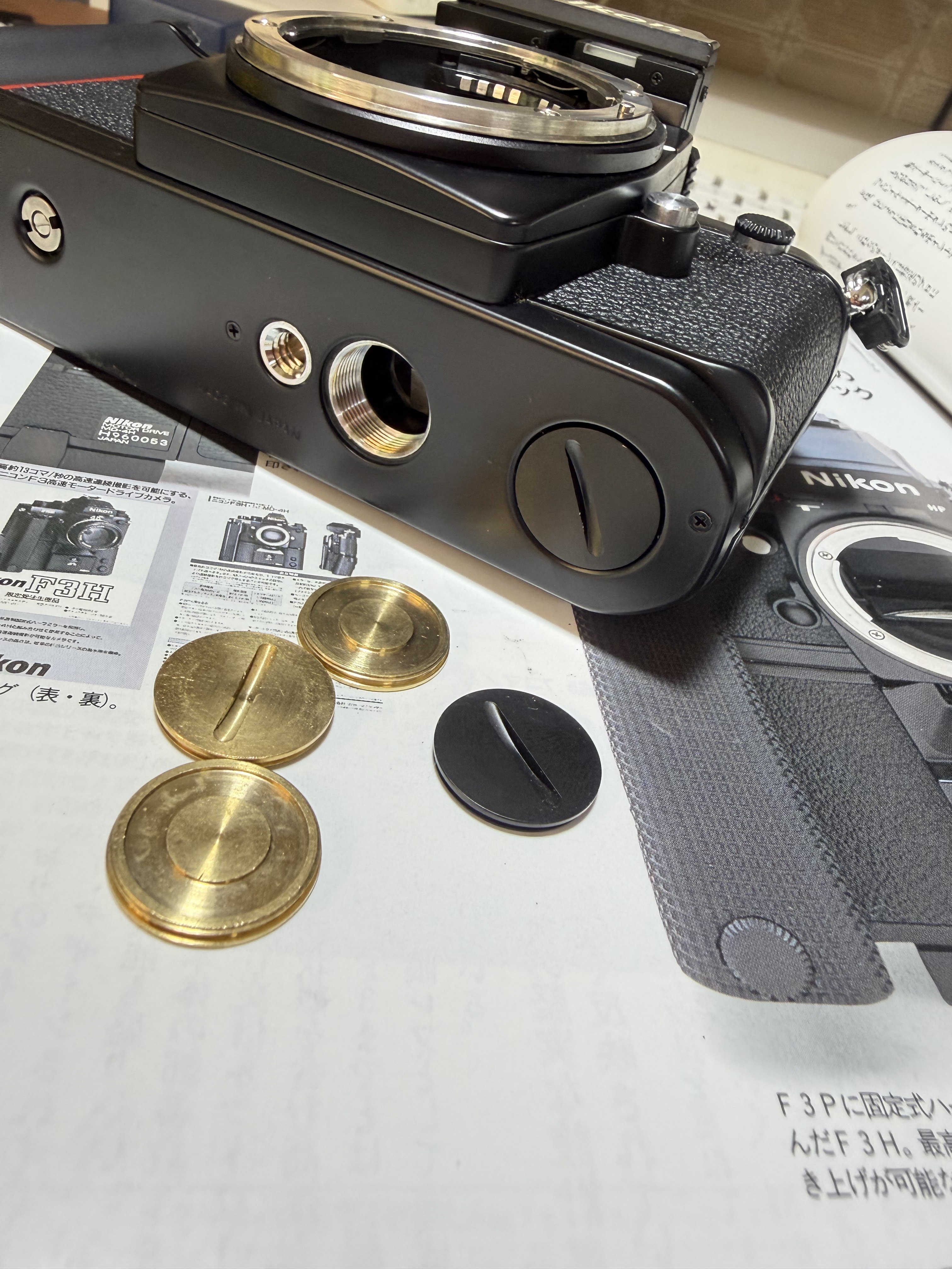 全新尼康 F3  F3HP F3t F3af 马达接口防尘盖金属材质