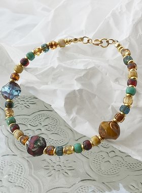 花糖｜巴洛克珠｜进口捷克琉璃混搭穿珠手链叠戴小轻奢风