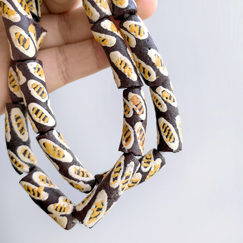 花糖｜非洲手工琉璃管珠小众法棍面包彩绘珠DIY配珠散珠手工珠