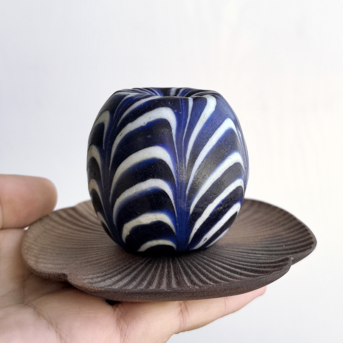 花糖｜进口西亚小众大尺寸老古法琉璃珠蜻蜓眼大号珠子