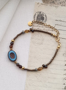 花糖｜夏日烟花｜简约复古风格手工串珠手链捷克琉璃礼物手串