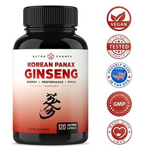 Panax Ginseng 1000mg NutraChamps Vegan Red 120 Caps Korean