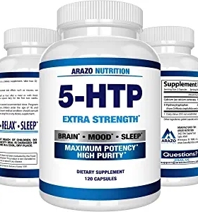 5-HTP 200 mg Supplement - 120 Capsules - Arazo Nutrition  Ar
