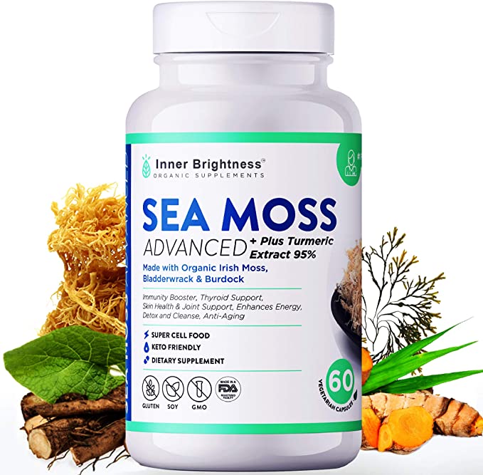 美国代购inner brightness organic irish sea moss capsules