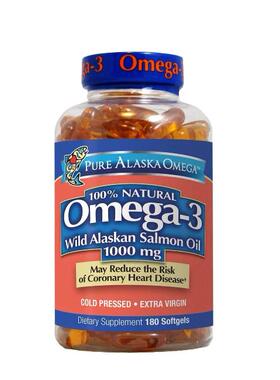 Pure Alaska Omega-3 Wild Alaskan Salmon Oil 1000mg Softgels