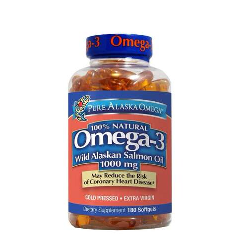 Pure Alaska Omega-3 Wild Alaskan Salmon Oil 1000mg Softgels