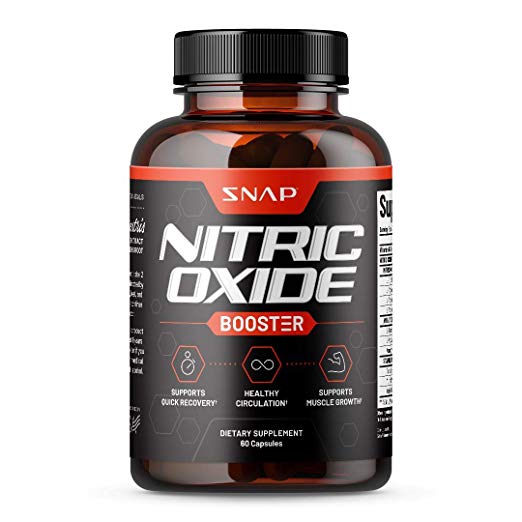 Nitric Oxide Supplements by Snap Supplements - L Arginine, L 宠物/宠物食品及用品 马匹保健护理 原图主图