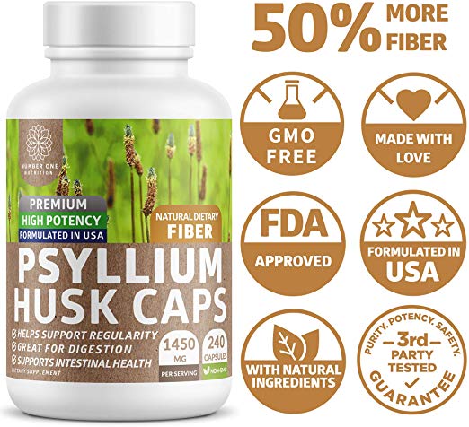 Premium Psyllium Husk Capsules [All Natural & Potent] - Powe