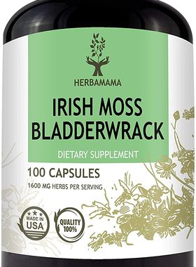 Irish Moss, Sea Moss and Bladderwrack 100 Capsules 1600 mg |