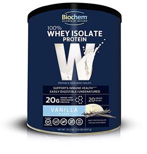 Biochem 100% Whey Isolate Protein - Vanilla Flavor - 30.2 Ou