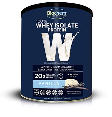 Biochem 100% Whey Isolate Protein - Vanilla Flavor - 30.2 Ou
