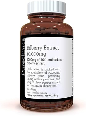 美国代购Bilberry Extract 10,000mg x 180 tablets - 10 X more