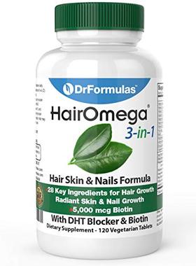 DrFormulas HairOmega 3-in-1 Hair Growth Vitamins with DHT Bl