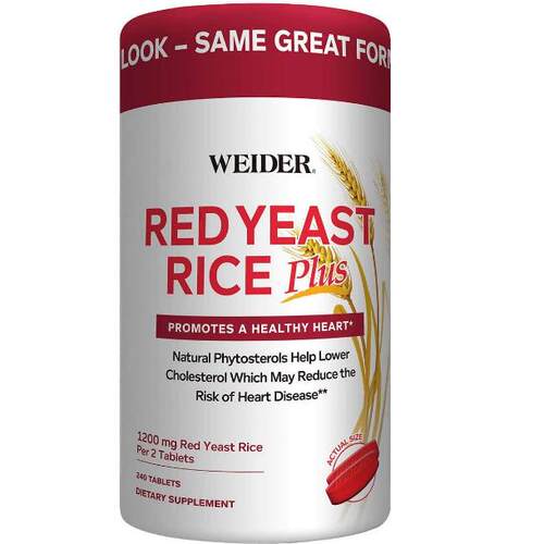 美国代购Weider Red Yeast Rice Plus 1200 mg, 240 Tablets