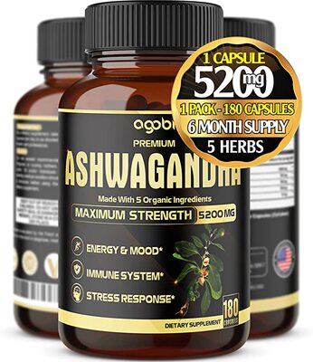 美国代购5in1 Premium Ashwagandha Capsules, High Extracted