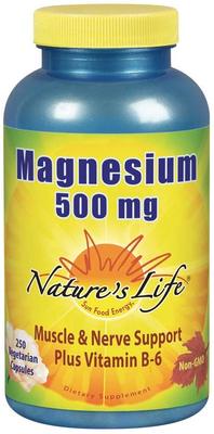Nature’s Life Magnesium Capsules, 500mg | High Potency Magn
