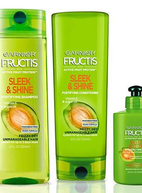 Garnier Fructis Sleek & Shine Shampoo, Condition + Leave-In