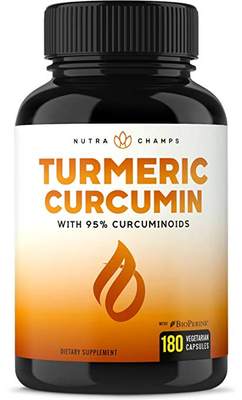 Turmeric Curcumin with BioPerine 1500mg - 180 Capsules with