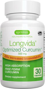 美国代购Longvida Lipidated Curcumin 500mg, Ultra Bioavailabl
