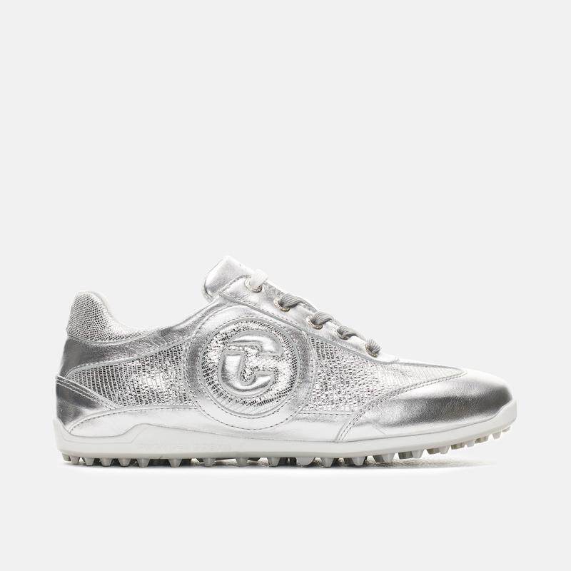 代购Duca del Cosma女士高尔夫球鞋轻便缓震防滑可拆卸鞋垫银色