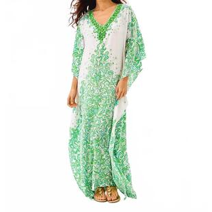 连衣裙爆款 Pulitzer女士长裙显瘦舒适雪纺V领度假夏季 Lilly 代购