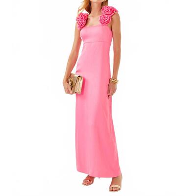 代购Lilly Pulitzer女士长裙显瘦修身无袖A字春季宴会连衣裙爆款