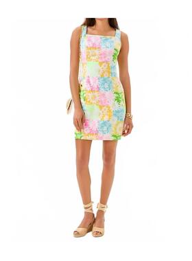 代购Lilly Pulitzer女士连衣裙显瘦修身雪纺印花夏季度假短裙