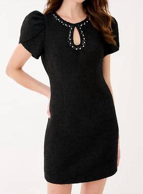 代购Lilly Pulitzer女士连衣裙显瘦收腰修身珠饰聚会秋装短裙