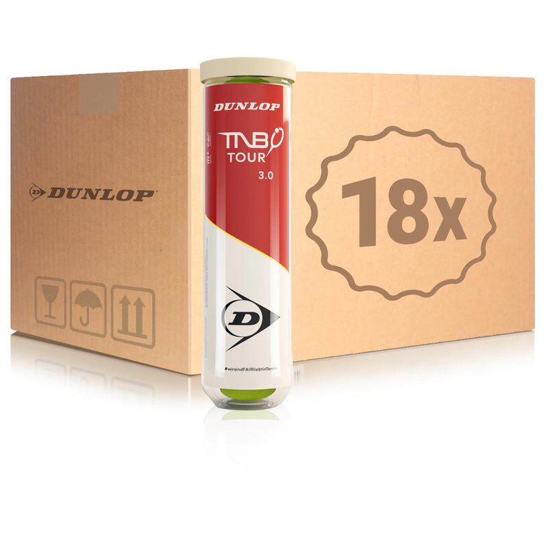 海外代购Dunlop/邓禄普网球高弹耐打3.018只装比赛训练整箱网球