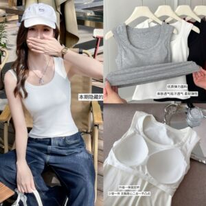 9914加宽肩带遮副乳背心夏免穿文胸带胸垫内搭上衣无痕打底美背女