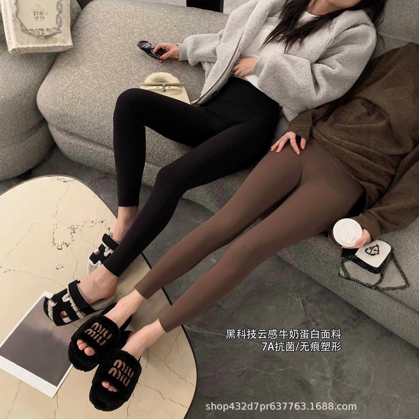 净版藏青大弹力鲨鱼裤秋冬加绒加厚高腰收腹显瘦打底裤瑜伽运动裤