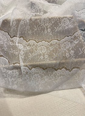 50包邮发白色蕾丝布料宽幅130c