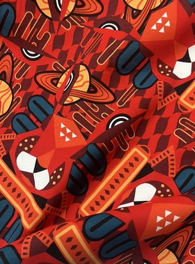 包邮发 棉质健康布红色宇宙 1.5米 宽度180cm