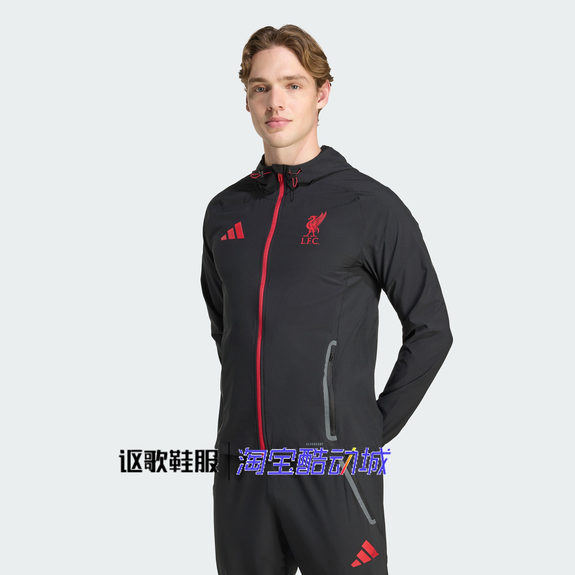 阿迪达斯男子足球训练夹克外套